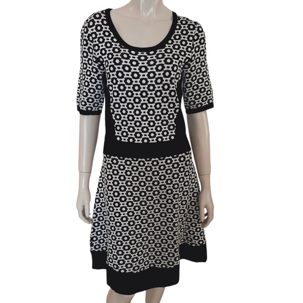 Rag & Bone Knit Sweater Dress size Large Black and White Very Stretchy